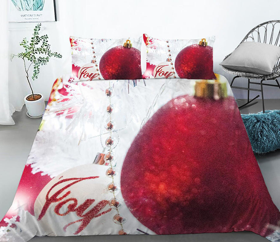 3D Red Ball 46037 Christmas Quilt Duvet Cover Xmas Bed Pillowcases