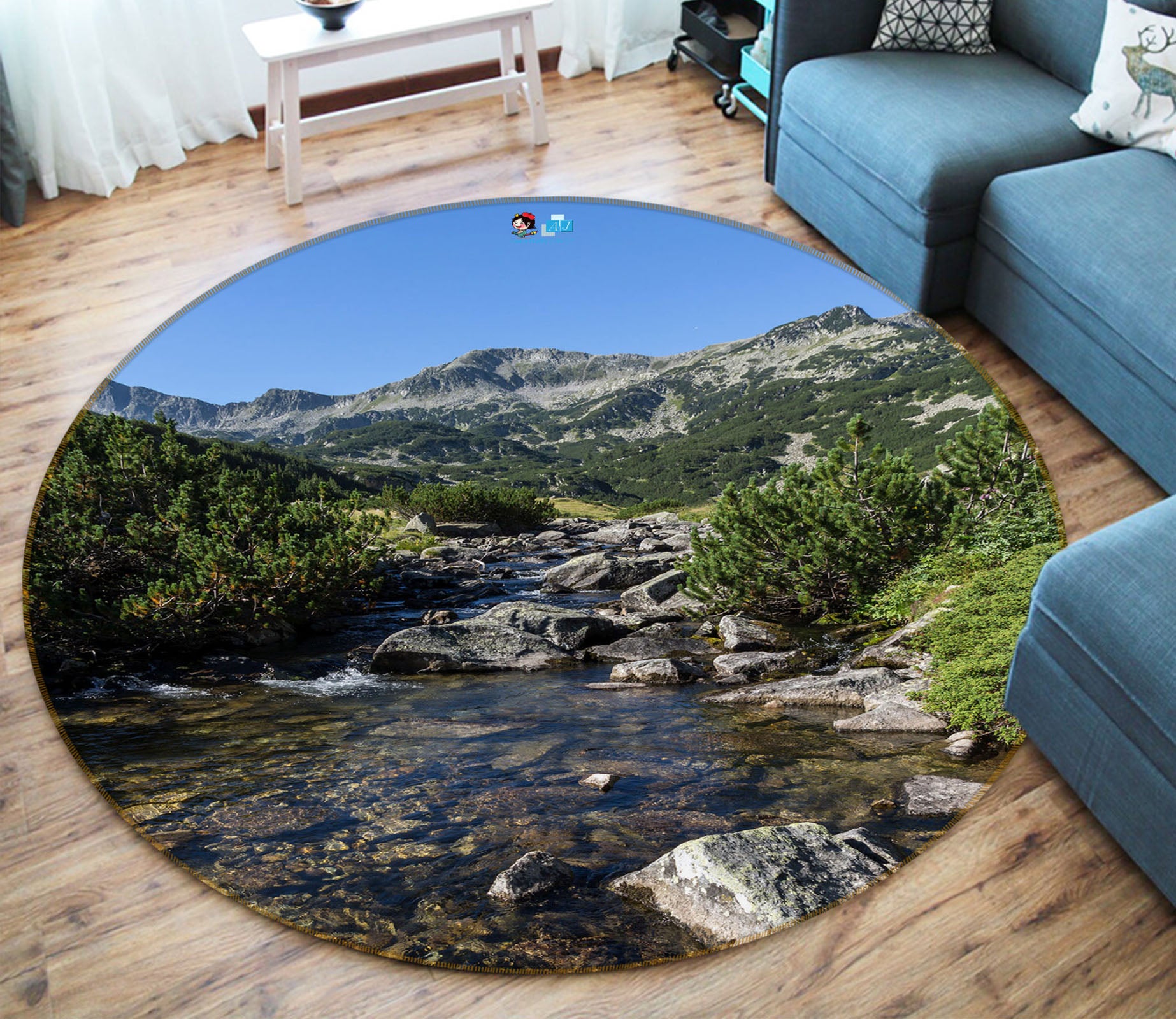 3D Landscape 69162 Round Non Slip Rug Mat