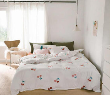 3D Small Cherry 17156 Bed Pillowcases Quilt