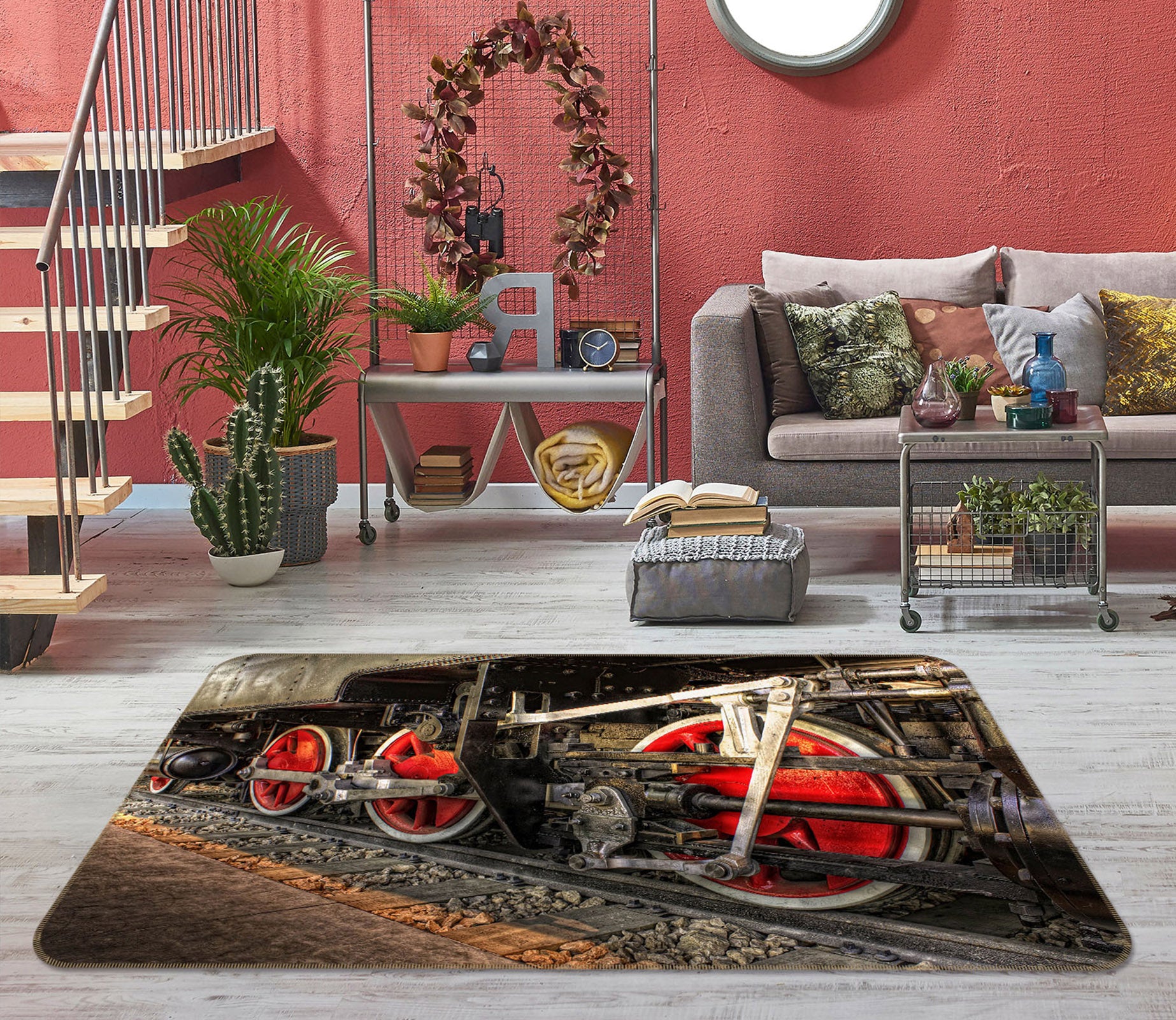 3D Train Wheel 42117 Vehicle Non Slip Rug Mat