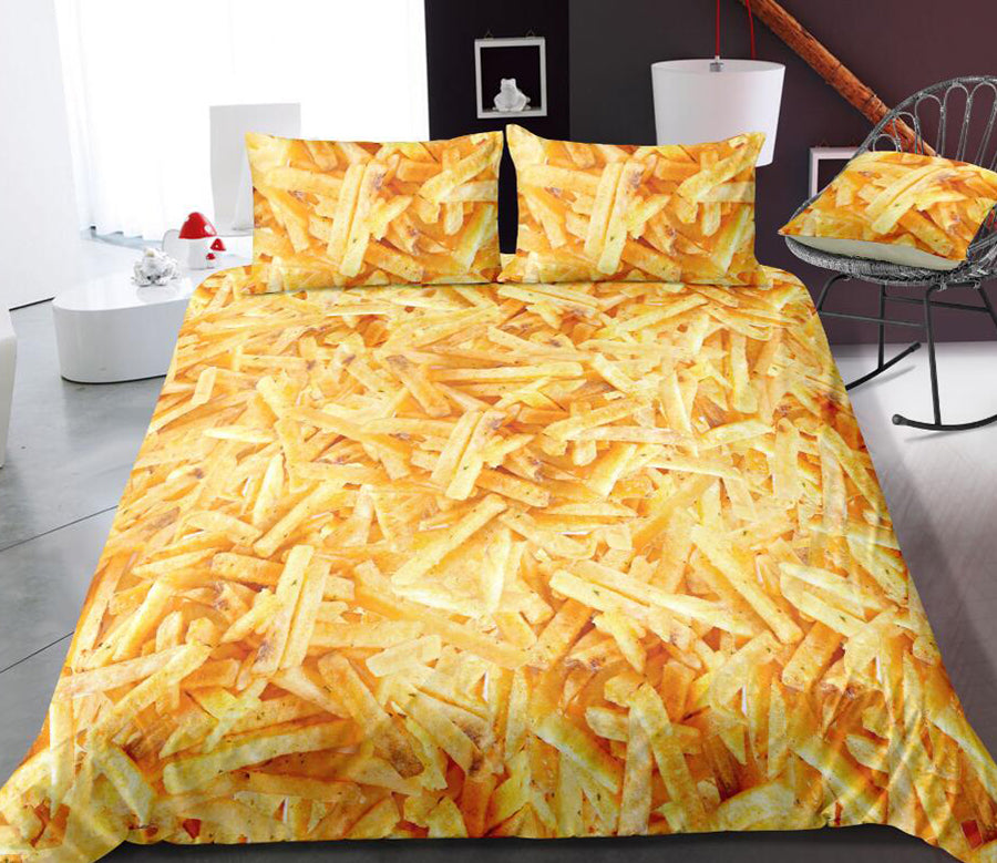 3D French Fries 6026 Bed Pillowcases Quilt