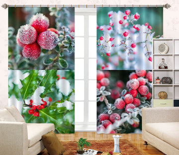 3D Winter Fruit 240 Assaf Frank Curtain Curtains Drapes Curtains AJ Creativity Home 