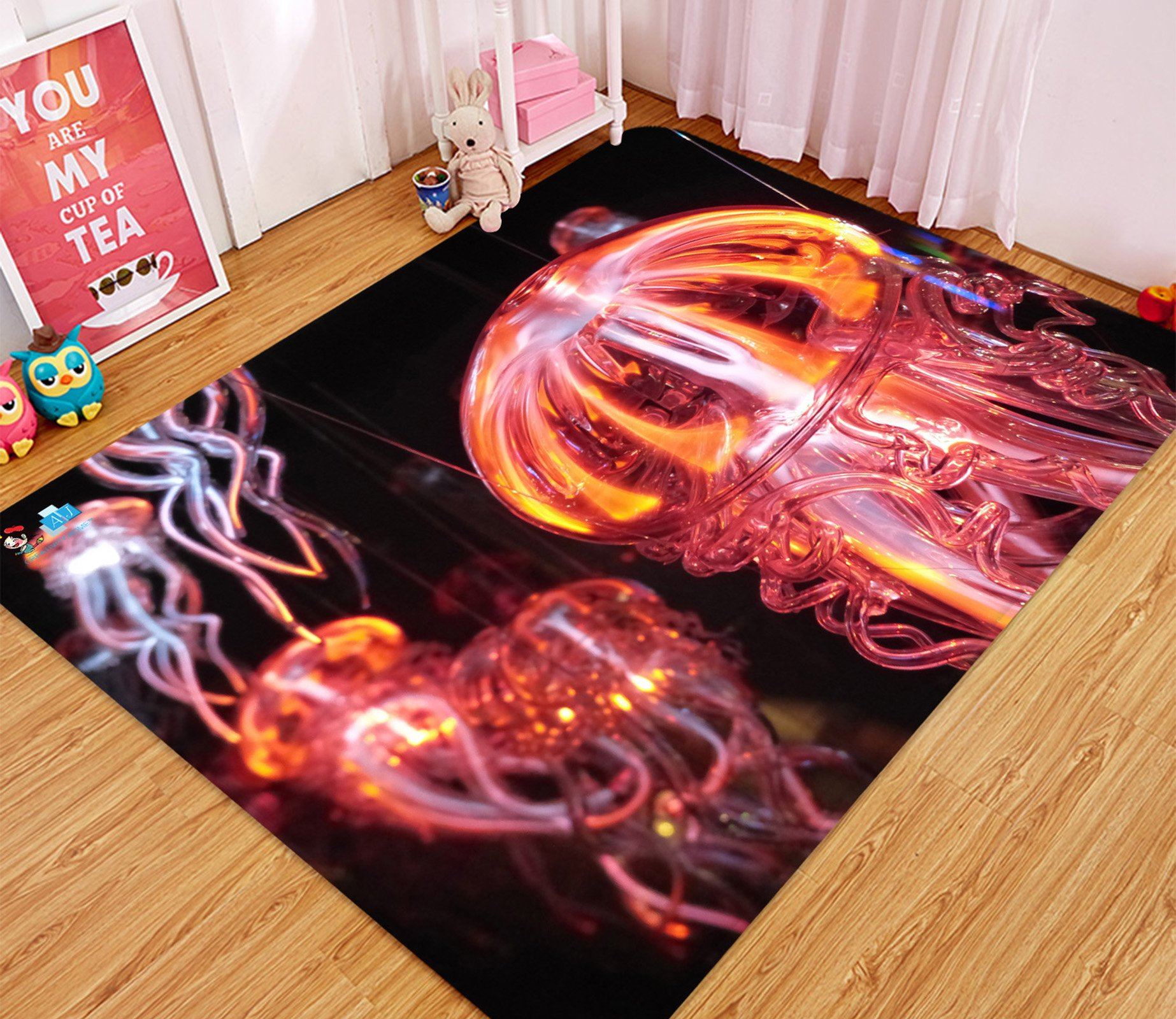 3D Jellyfish 7682 Non Slip Rug Mat Mat AJ Creativity Home 