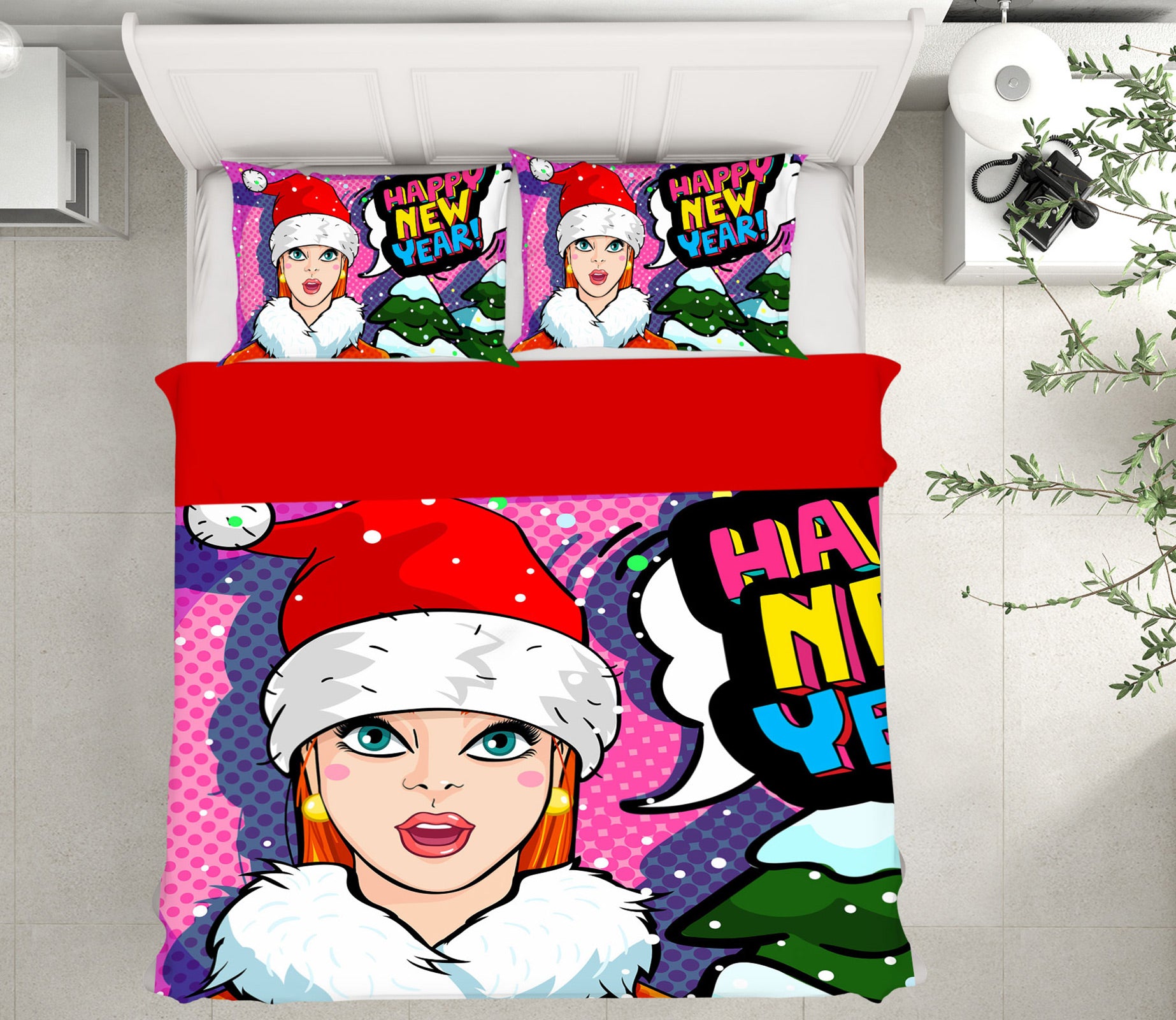 3D Christmas Hat Woman 057 Bed Pillowcases Quilt