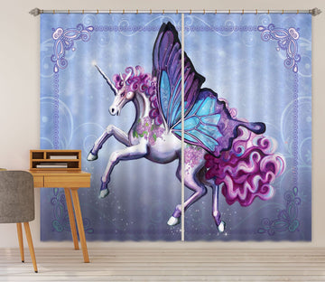 3D Wing Horse 104 Rose Catherine Khan Curtain Curtains Drapes Curtains AJ Creativity Home 