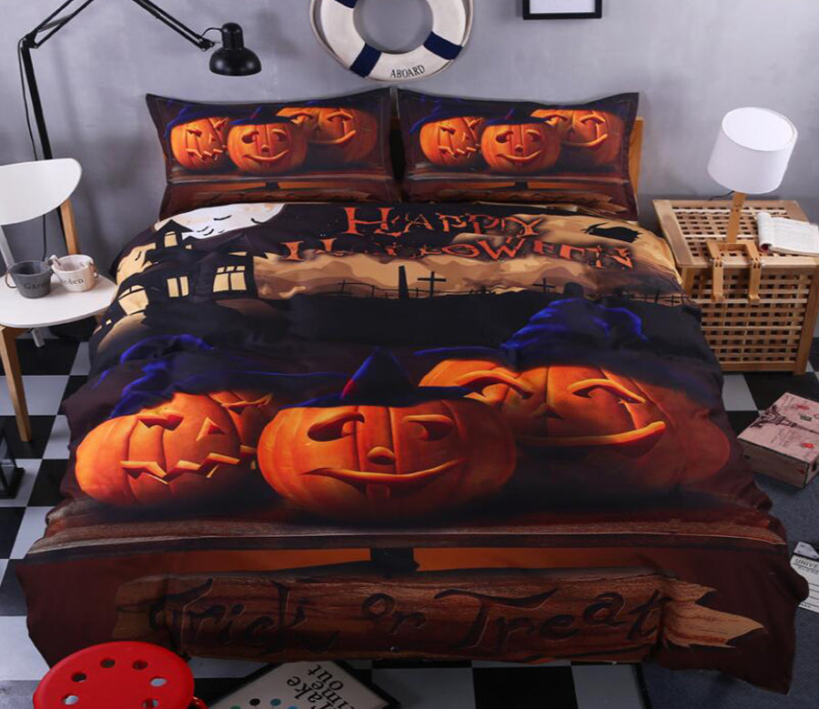 3D Pumpkin 6037 Bed Pillowcases Quilt