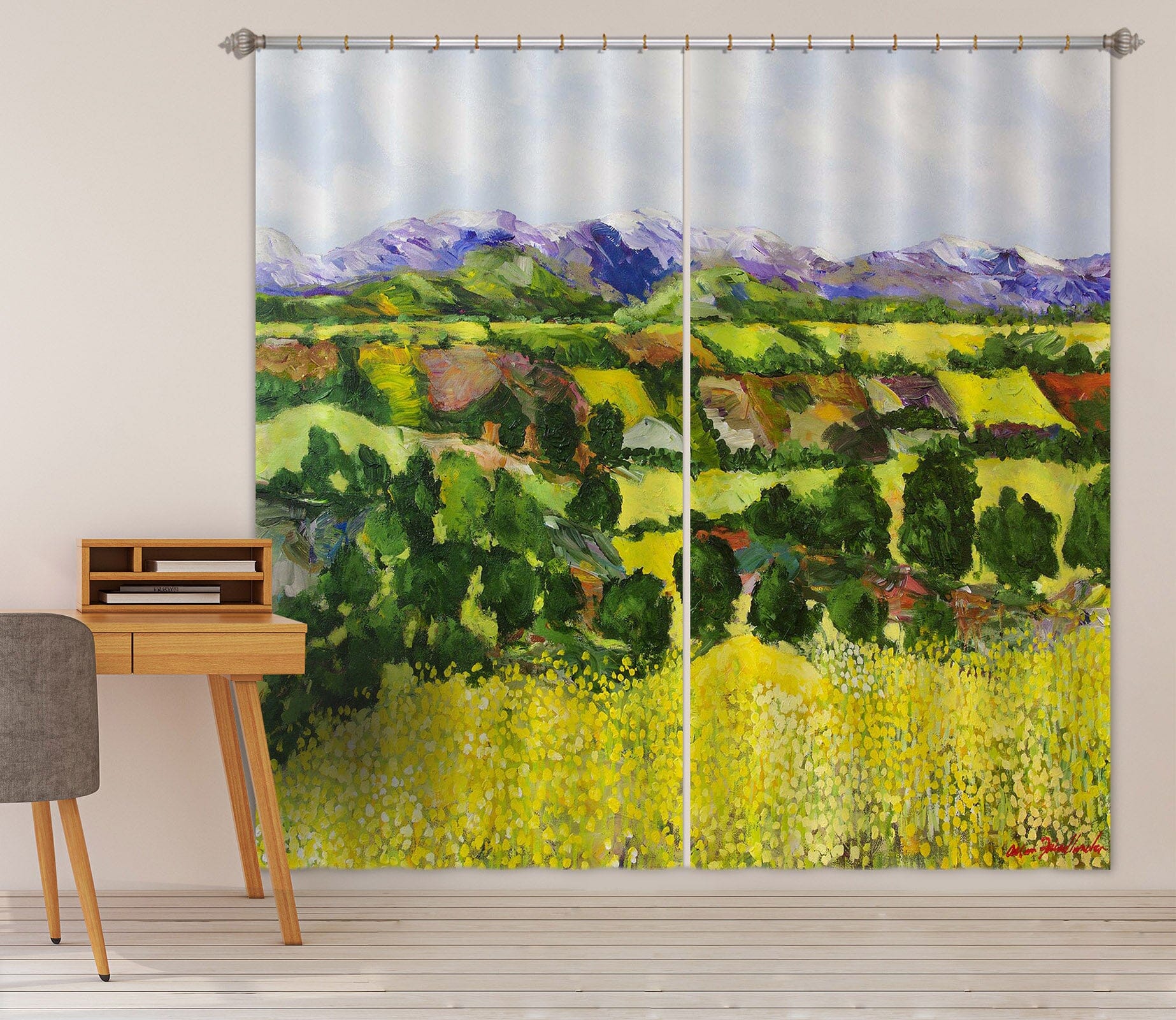 3D Yellow Weeds 204 Allan P. Friedlander Curtain Curtains Drapes Curtains AJ Creativity Home 