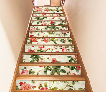 3D Pink Rose 103229 Uta Naumann Stair Risers