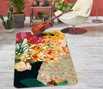 3D Yellow Flowers 3038 Allan P. Friedlander Rug Non Slip Rug Mat Mat AJ Creativity Home 