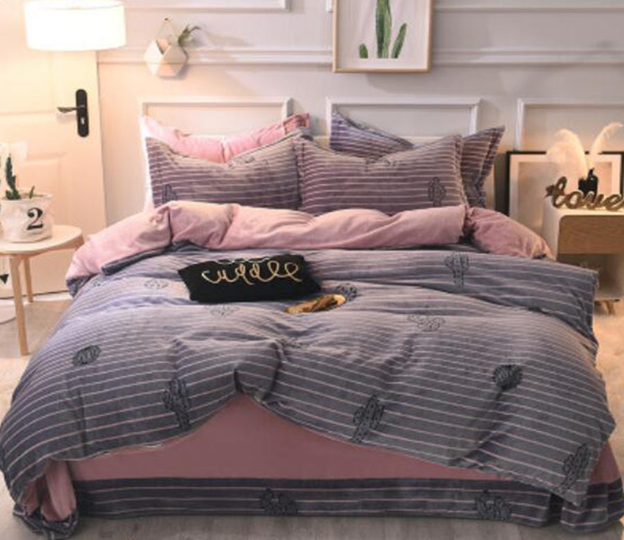 3D Dark Gray Stripes 20131 Bed Pillowcases Quilt