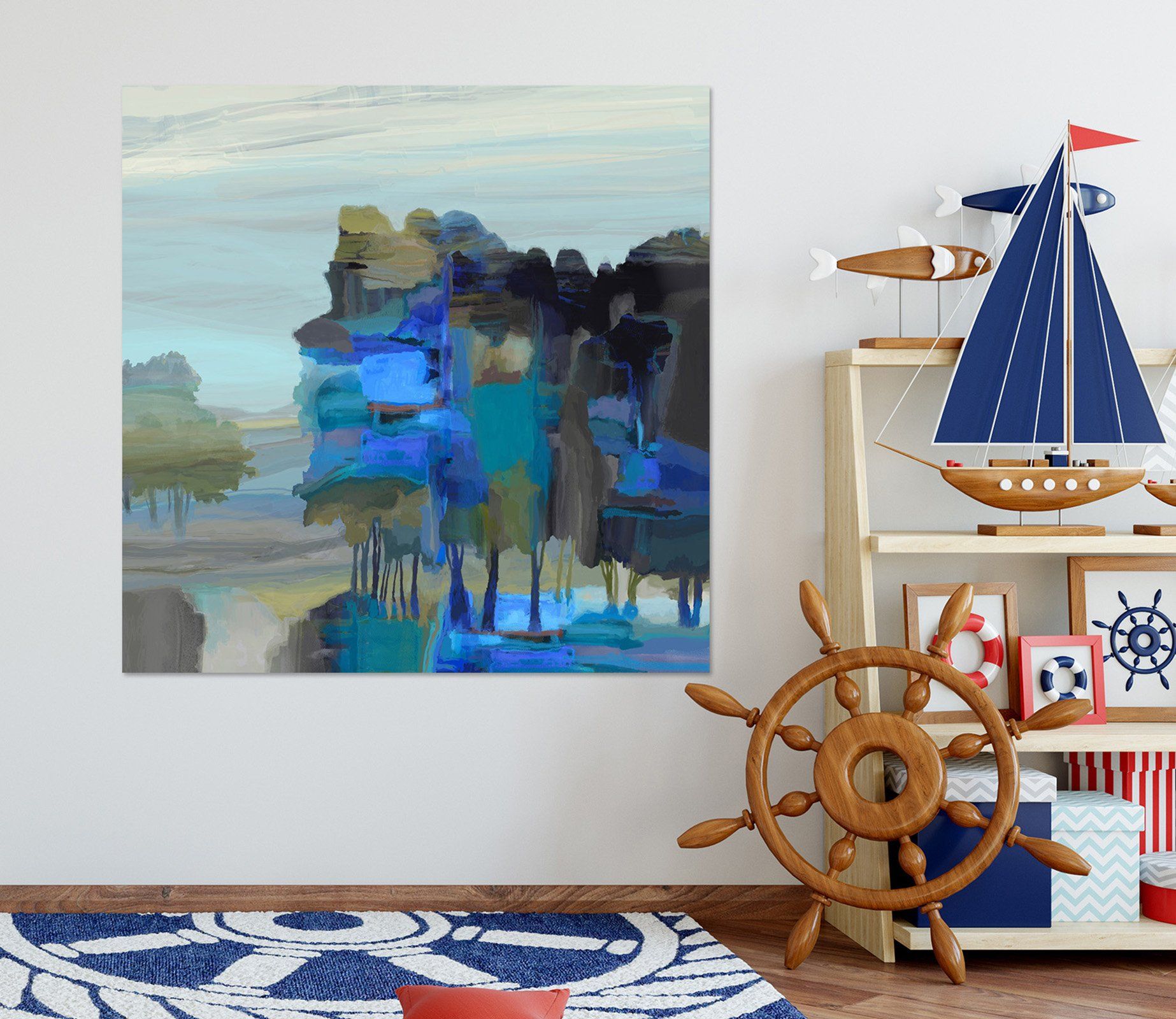 3D Blue Lake 027 Michael Tienhaara Wall Sticker Wallpaper AJ Wallpaper 2 