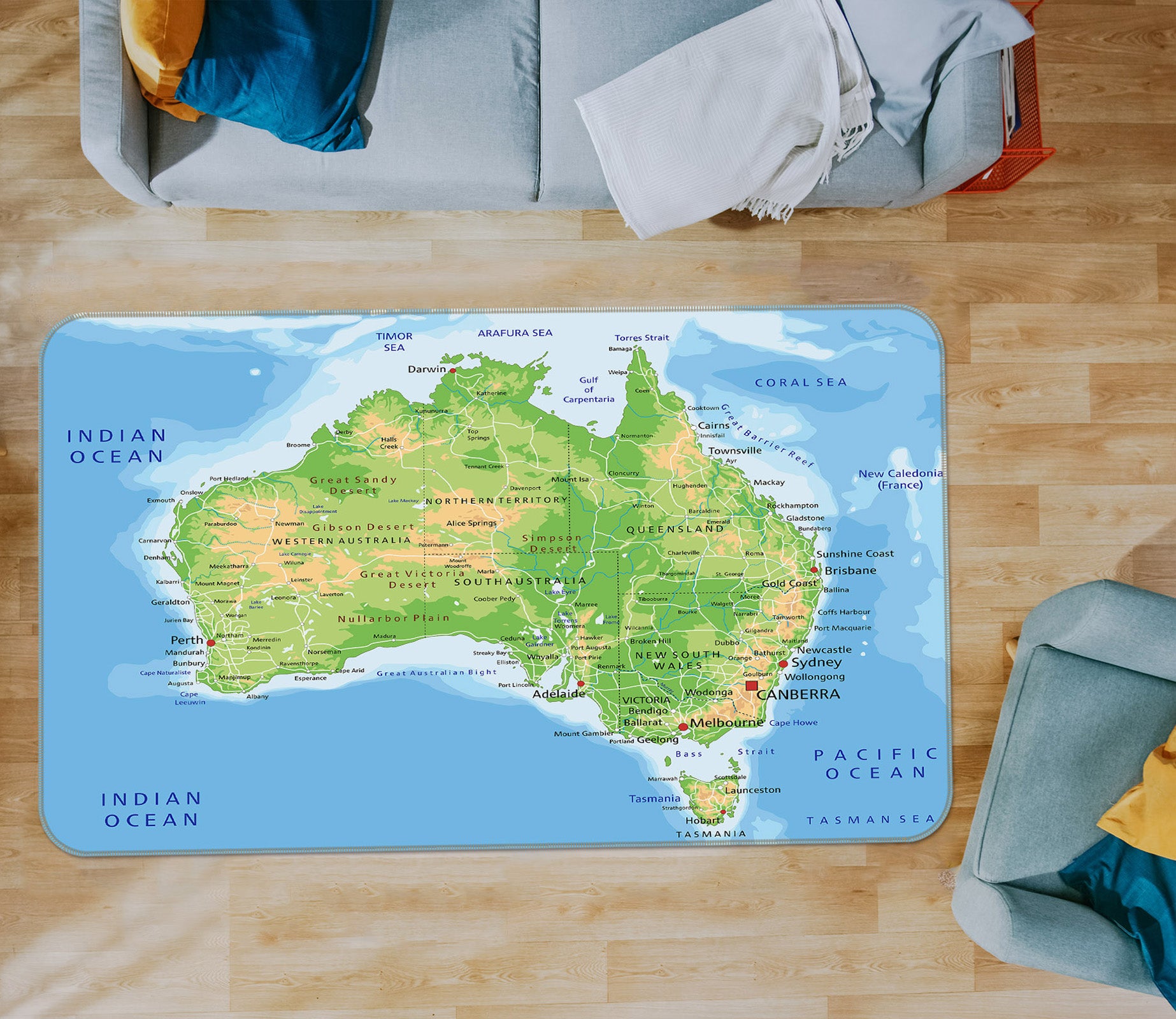 3D Map 34139 Non Slip Rug Mat