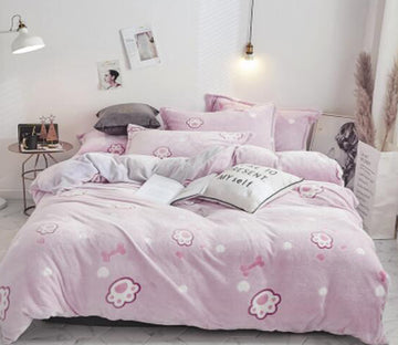 3D Pink Cat Paw 17040 Bed Pillowcases Quilt