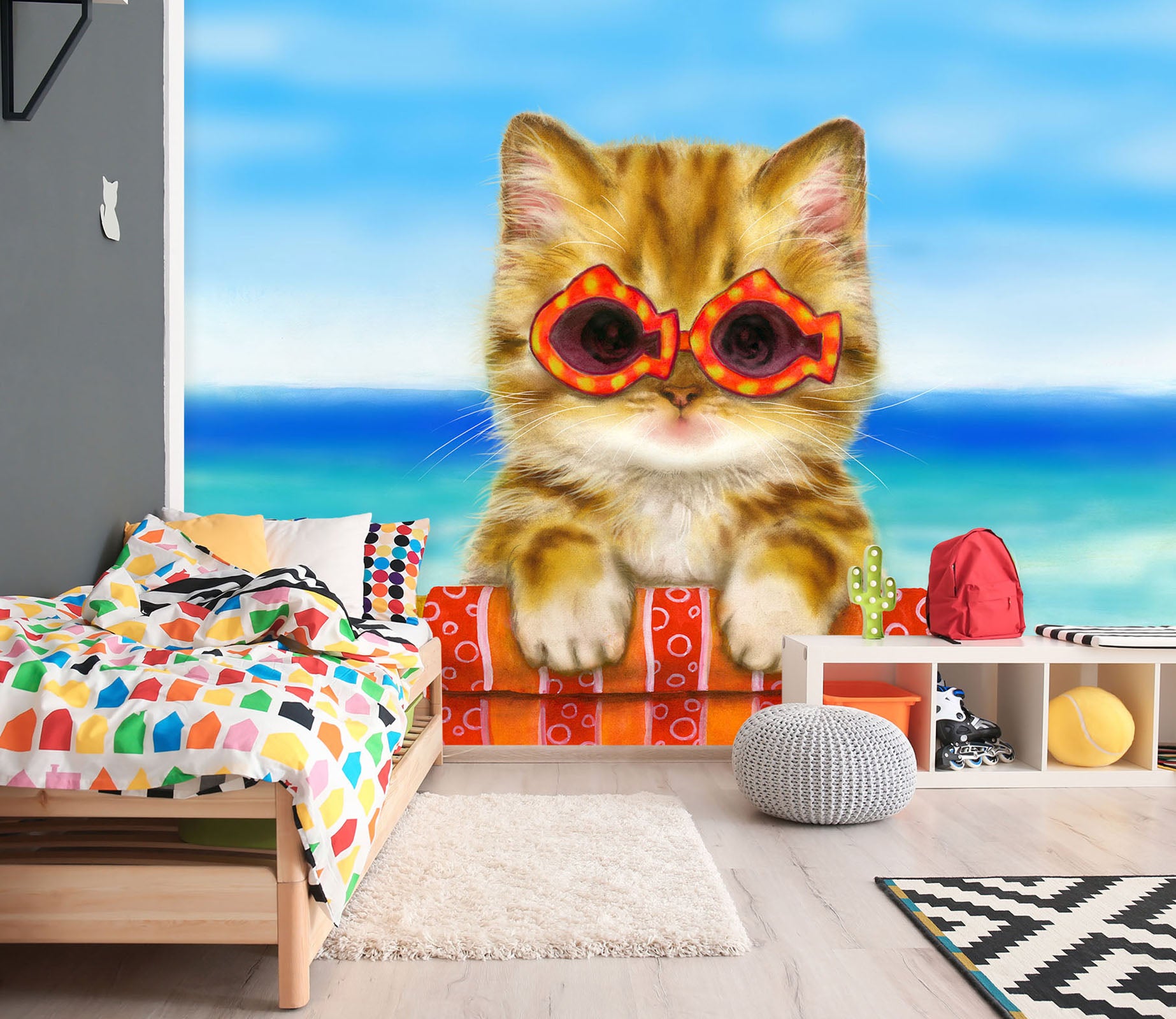 3D Glasses Cat 5436 Kayomi Harai Wall Mural Wall Murals