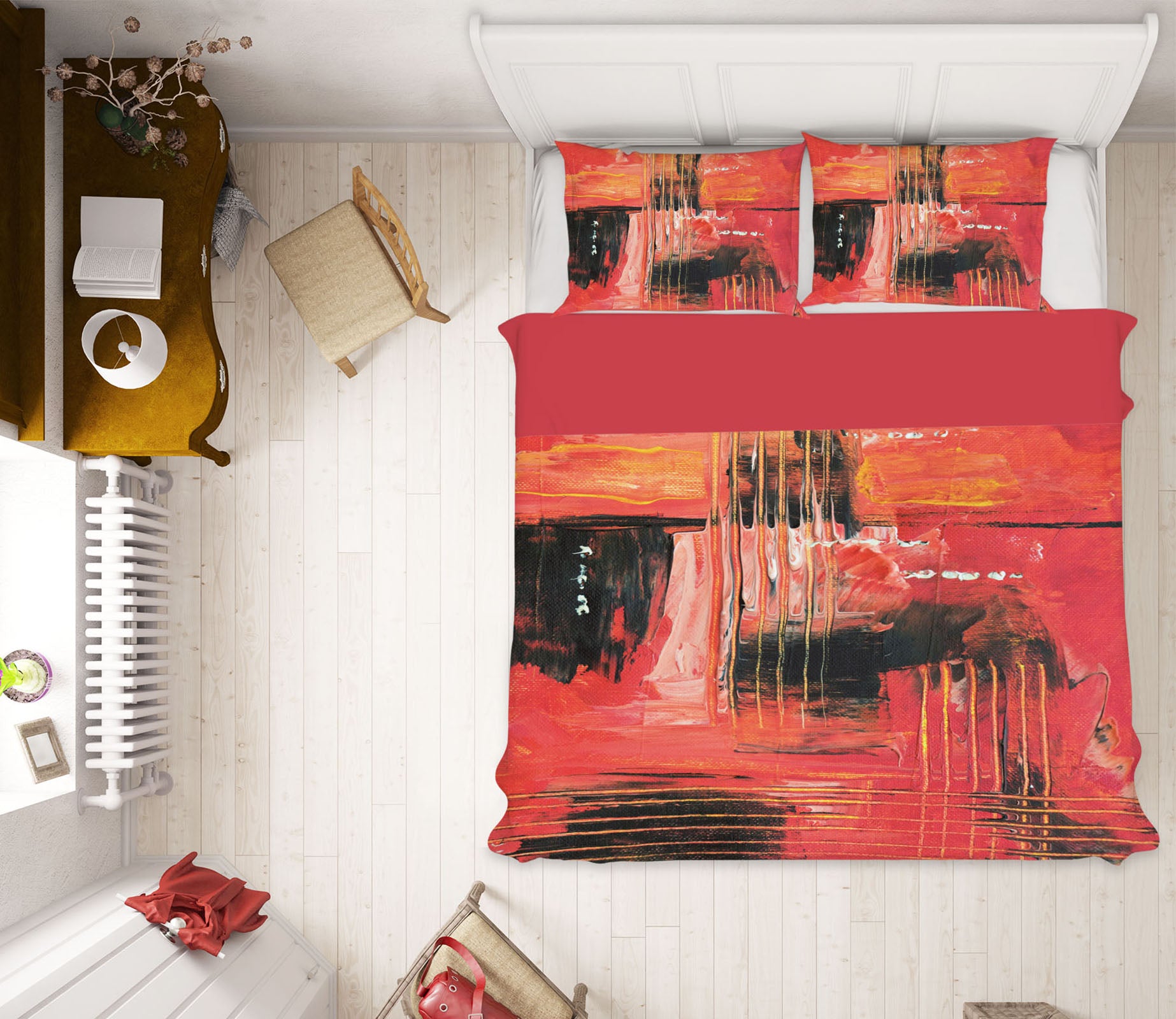 3D Red Pattern 16033 Bed Pillowcases Quilt