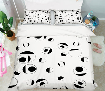 3D Black Circle 078 Bed Pillowcases Quilt