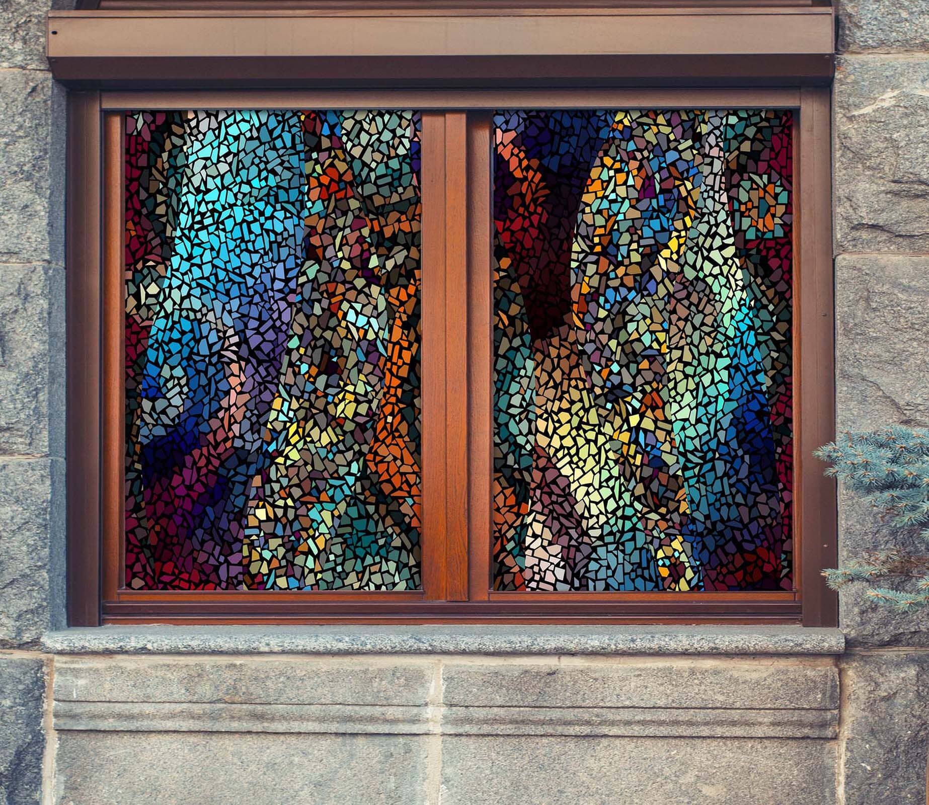 3D Colored Debris 351 Window Film Print Sticker Cling Stained Glass UV Block Wallpaper AJ Wallpaper 2 