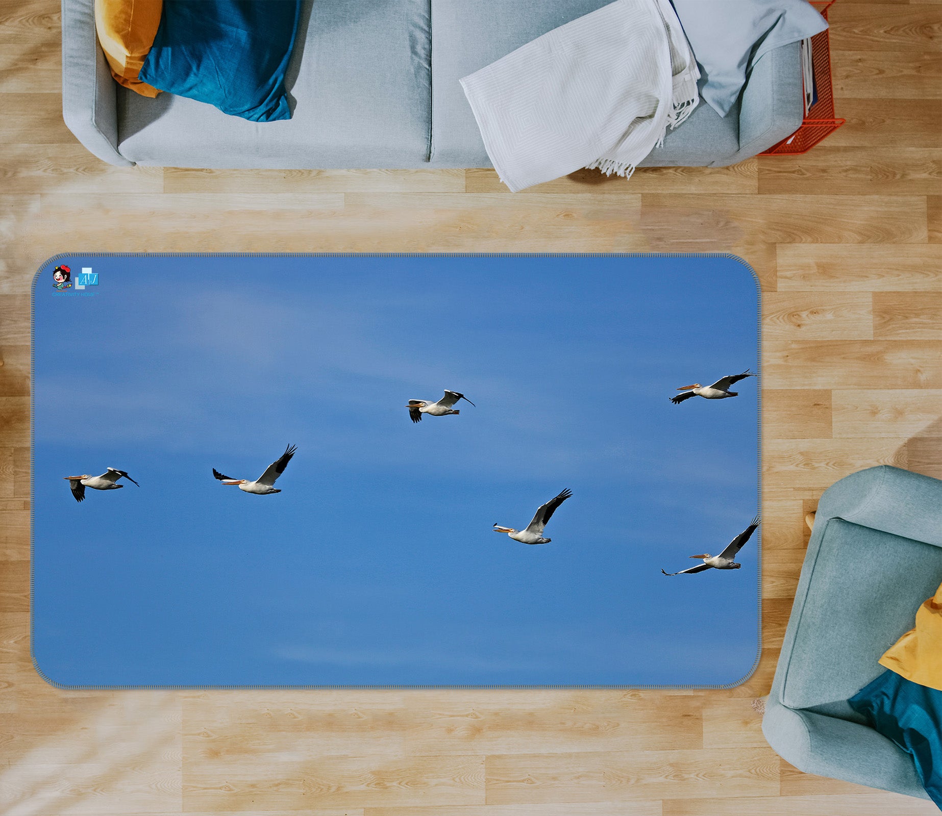 3D Seagull 11192 Kathy Barefield Rug Non Slip Rug Mat