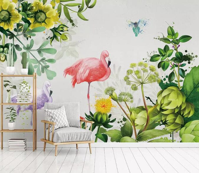 3D Pink Flamingo 1481 Wall Murals Wallpaper AJ Wallpaper 2 