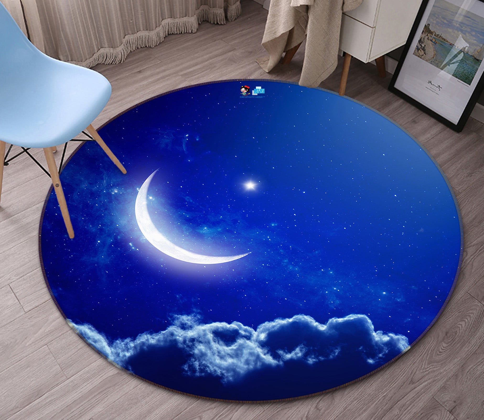 3D Moon 74146 Round Non Slip Rug Mat