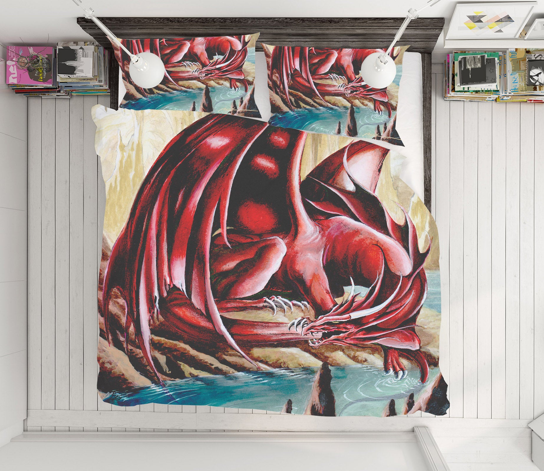 3D Red Dragon 8330 Ruth Thompson Bedding Bed Pillowcases Quilt Cover Duvet Cover