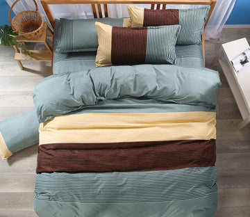 3D Green Brown Patch 1183 Bed Pillowcases Quilt