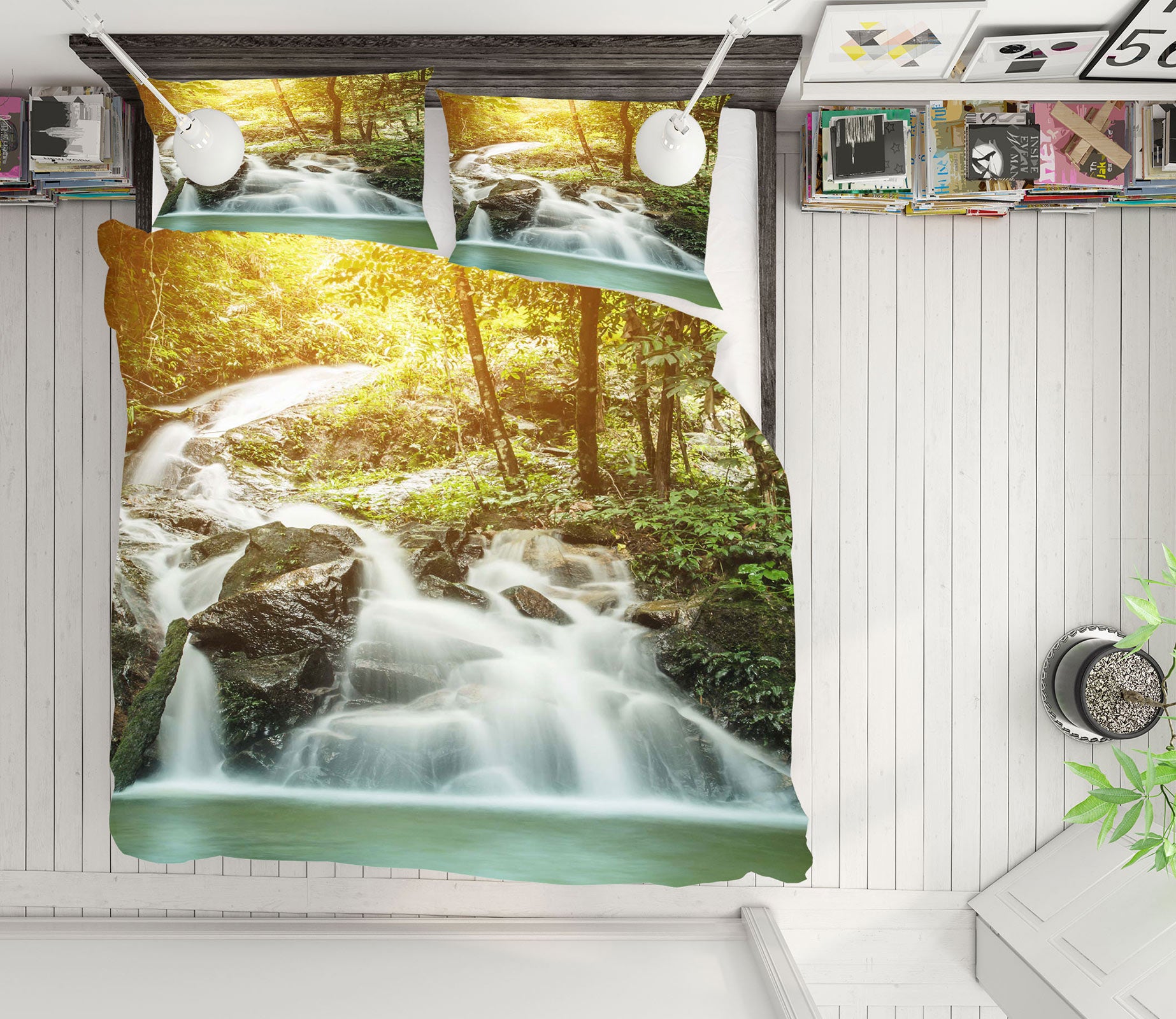3D Waterfall 15138 Bed Pillowcases Quilt