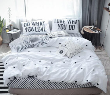 3D Little Black Heart 20242 Bed Pillowcases Quilt