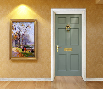 3D Golden Doorbell 005 Door Mural