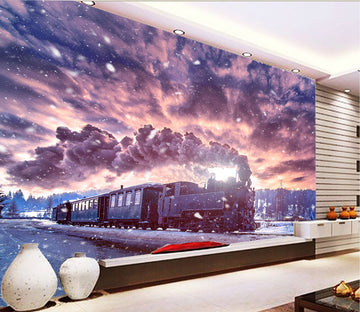 3D Vintage Train Smoke 368 Vehicle Wall Murals