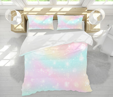 3D Light Colored Snowflakes 60206 Bed Pillowcases Quilt