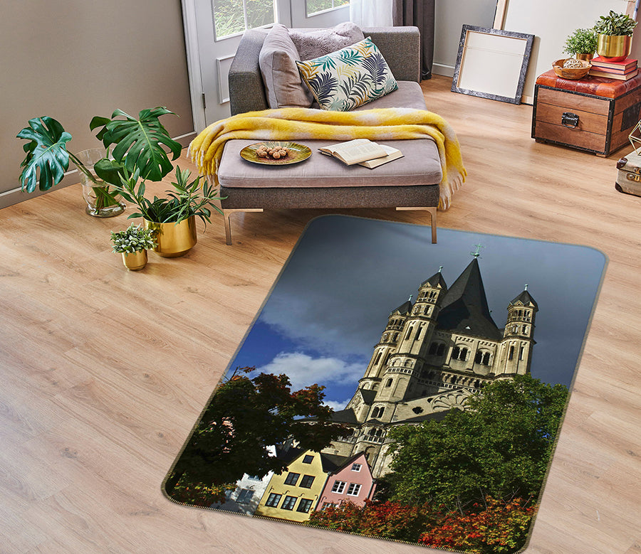 3D Trees Houses 84089 Kathy Barefield Rug Non Slip Rug Mat