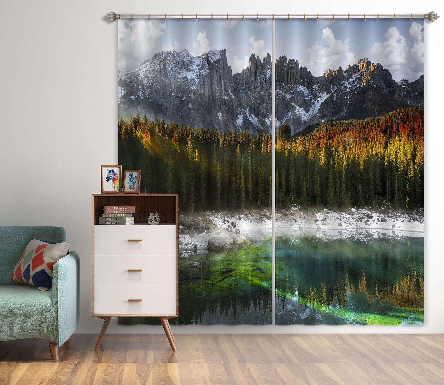 3D Snow Mountain 057 Marco Carmassi Curtain Curtains Drapes Curtains AJ Creativity Home 