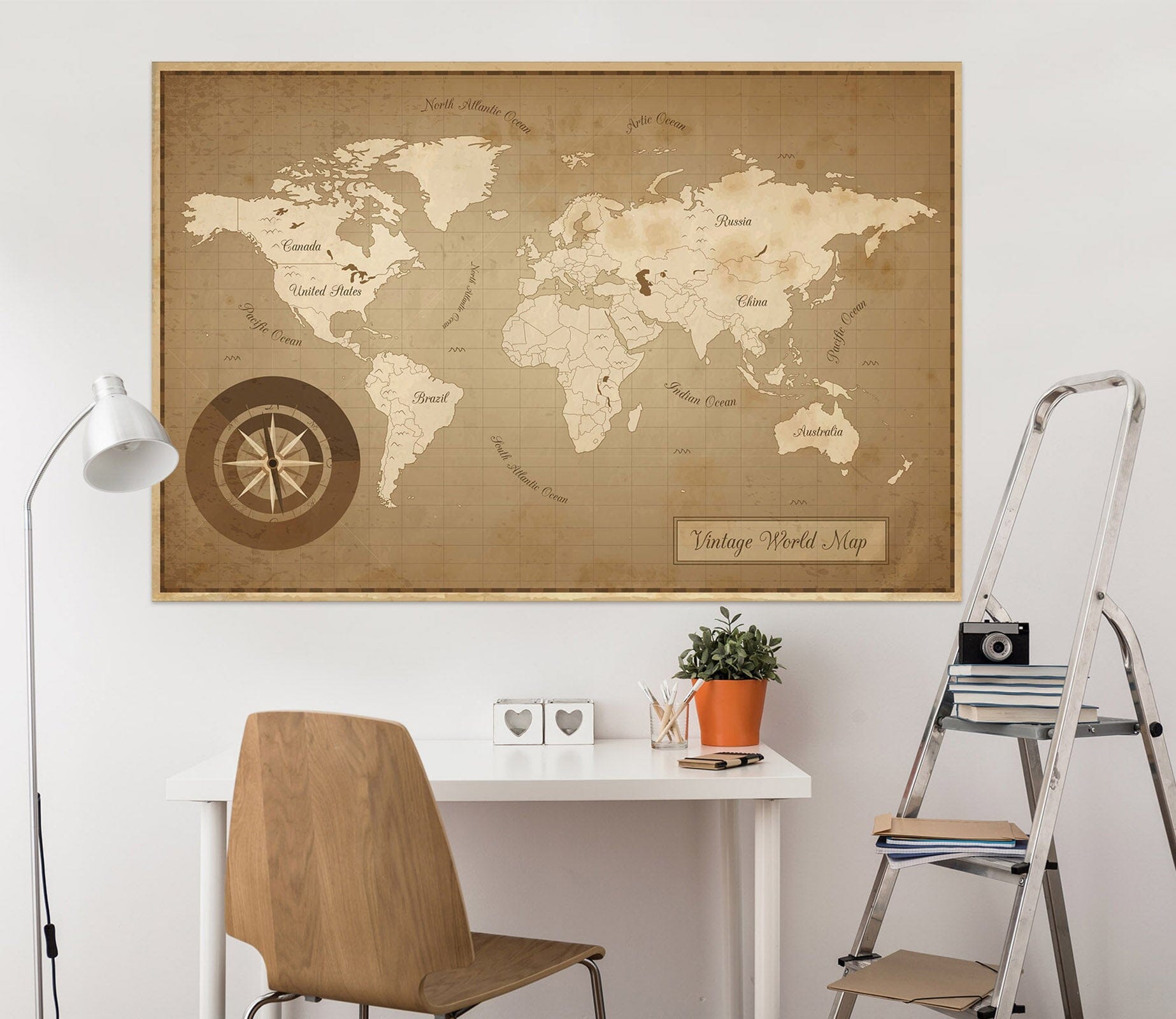 3D Nautical Route 296 World Map Wall Sticker Wallpaper AJ Wallpaper 2 