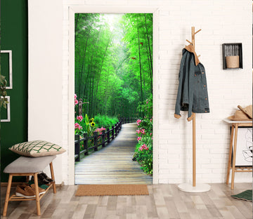 3D Bamboo Forest Path 23071 Door Mural