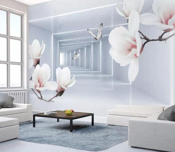 3D White Flowers 988 Wall Murals Wallpaper AJ Wallpaper 2 