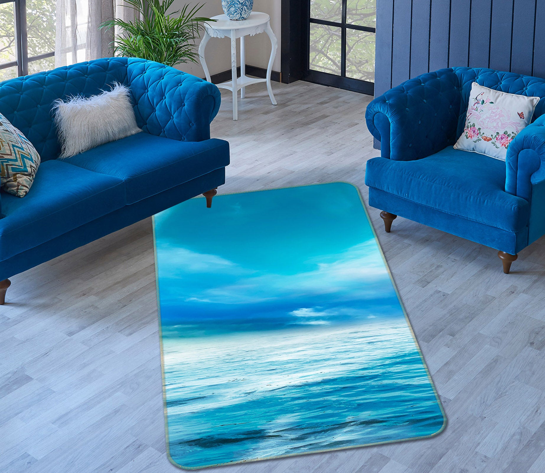3D Seawater 26065 Non Slip Rug Mat