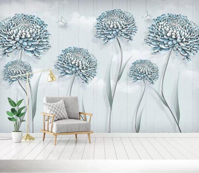 3D White Flowers 1516 Wall Murals Wallpaper AJ Wallpaper 2 