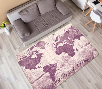 3D Purple 1049 World Map Non Slip Rug Mat Mat AJ Creativity Home 