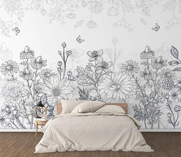 3D Flower Butterfly 1602 Wall Murals Wallpaper AJ Wallpaper 2 