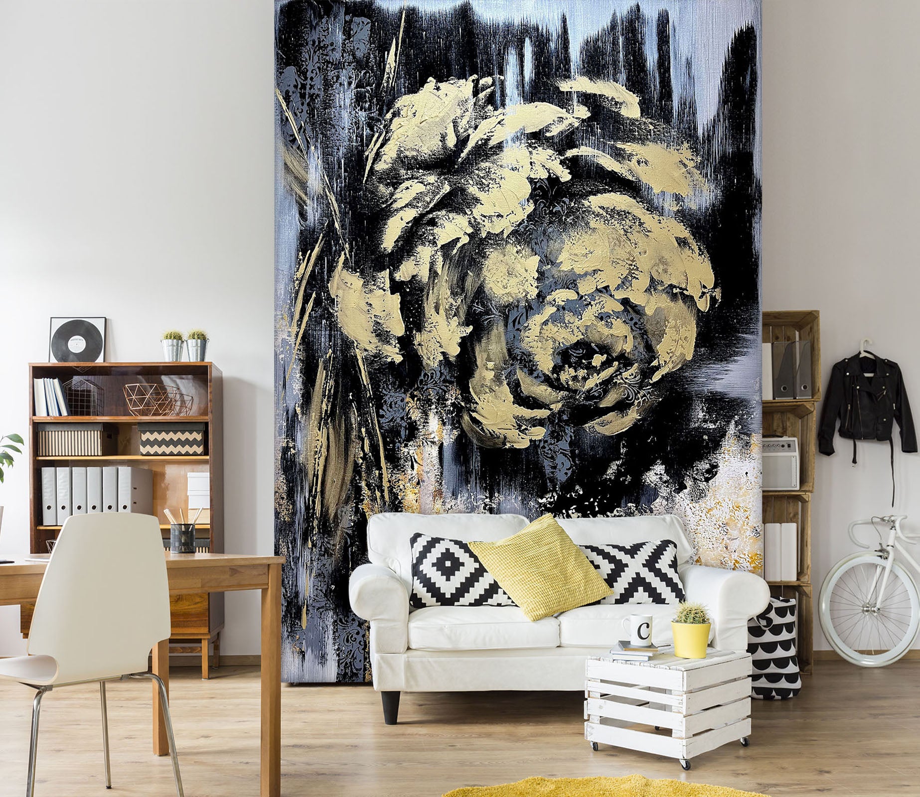 3D Vintage Black Flower 3122 Skromova Marina Wall Mural Wall Murals