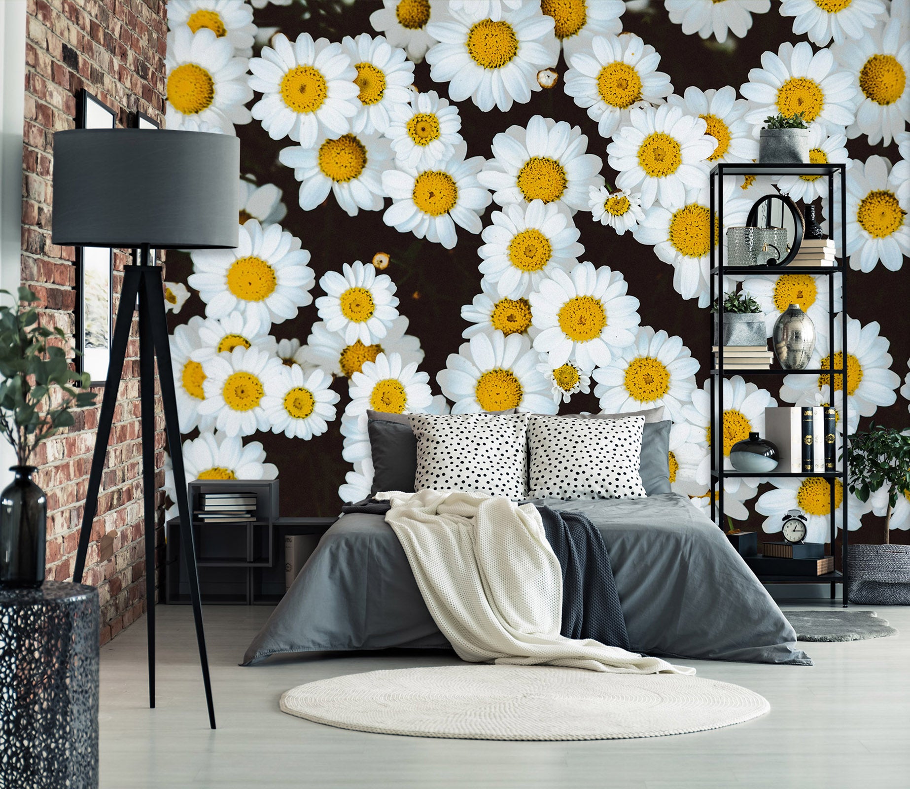 3D Chrysanthemum Pattern 58026 Wall Murals