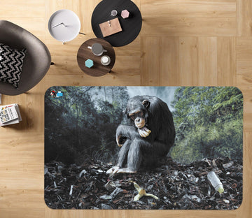 3D Chimpanzee 6154 Non Slip Rug Mat Mat AJ Creativity Home 