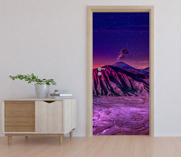 3D Purple Sky Snow Rock 12015 Marco Carmassi Door Mural