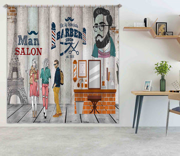 3D Barbershop 823 Curtains Drapes Wallpaper AJ Wallpaper 