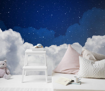 3D White Clouds Night Sky 002 Wall Murals Wallpaper AJ Wallpaper 2 