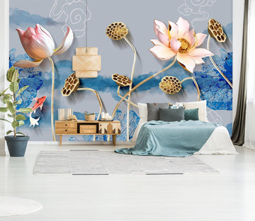 3D Lotus Bloom 1471 Wall Murals Wallpaper AJ Wallpaper 2 