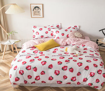 3D Lots Of Strawberries 13112 Bed Pillowcases Quilt