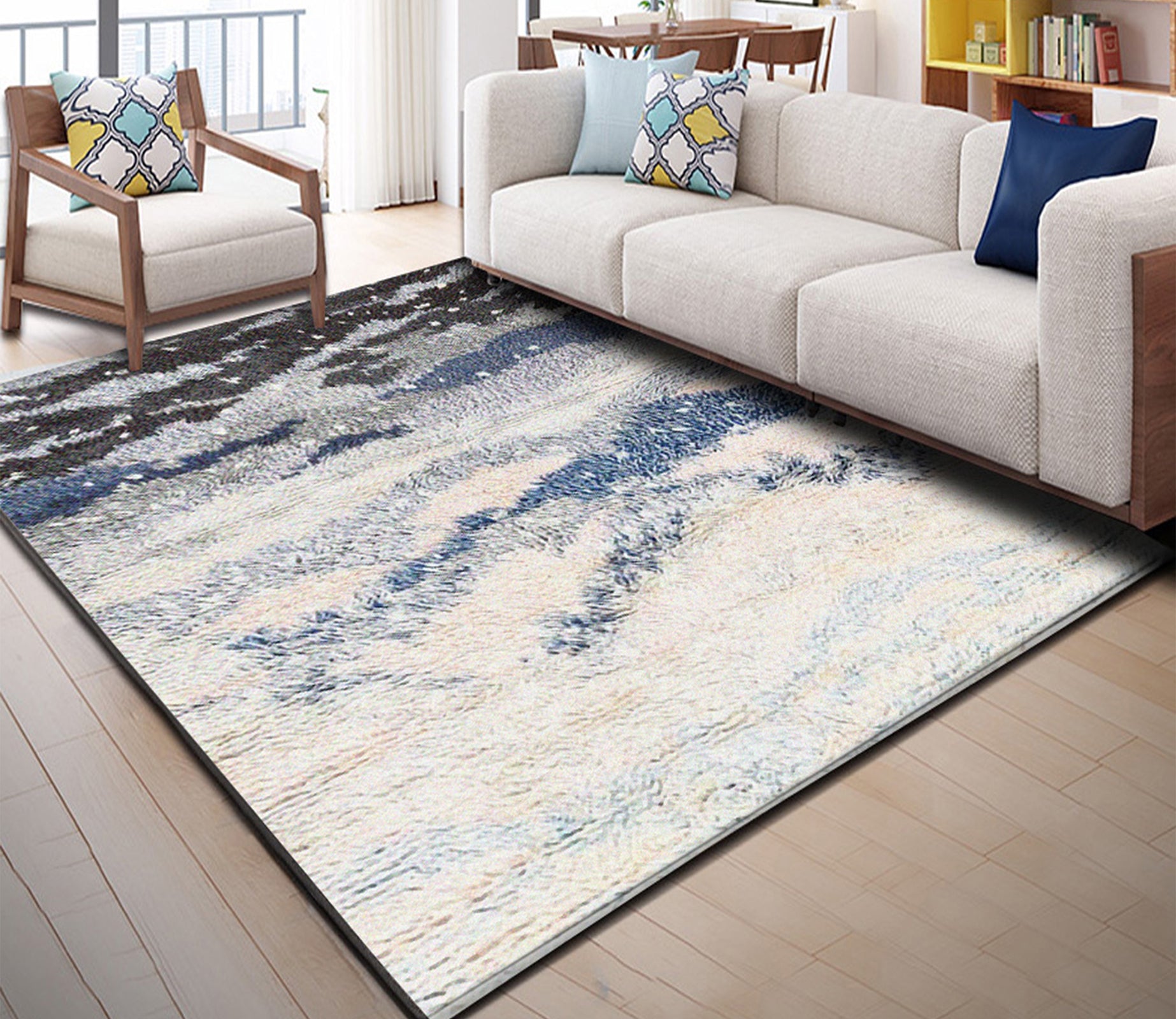 3D Gray Blue Spots WG134 Non Slip Rug Mat Mat AJ Creativity Home 