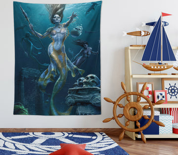 3D Mermaid 121177 Tom Wood Tapestry Hanging Cloth Hang